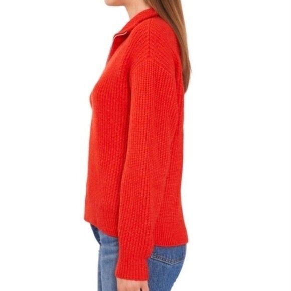 Vince Camuto Crossfire Half Zip Ribbed Knit Oversized Pullover Sweater NWT - Picture 3 of 10